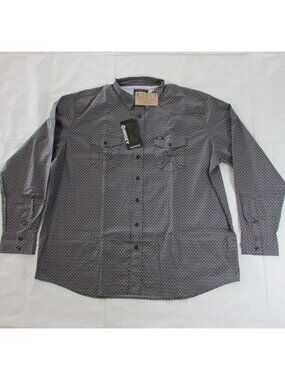 Hooey Men's 2XL Long Sleeve Maverick Print Button Shirt Black